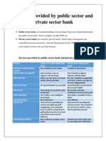 Services of Private and Public Bank 