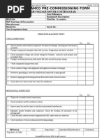 Saudi Aramco Pre-Commissioning Form: High Voltage Motor Controlgear