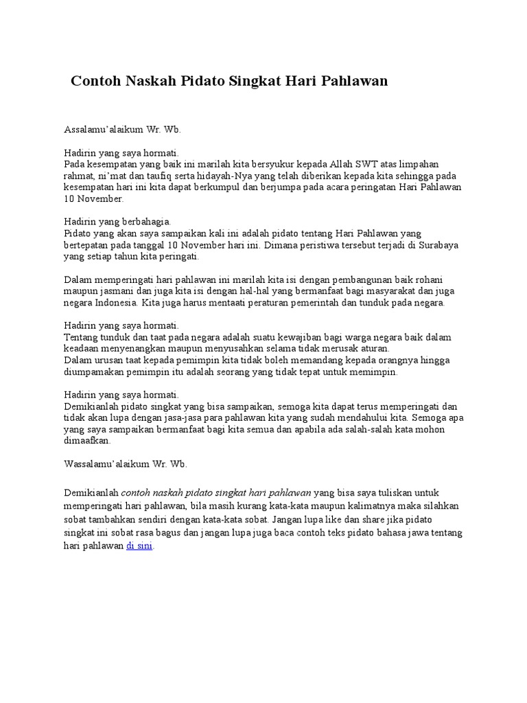Contoh Pidato Singkat yang Baik dan Benar Terlengkap serta Contoh Pidato Singkat yang Baik dan Benar Terlengkap serta