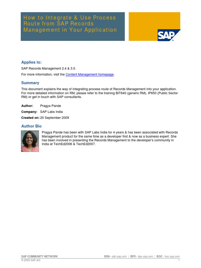 Process Route - Records Management in Your Application | PDF | Ibm ...