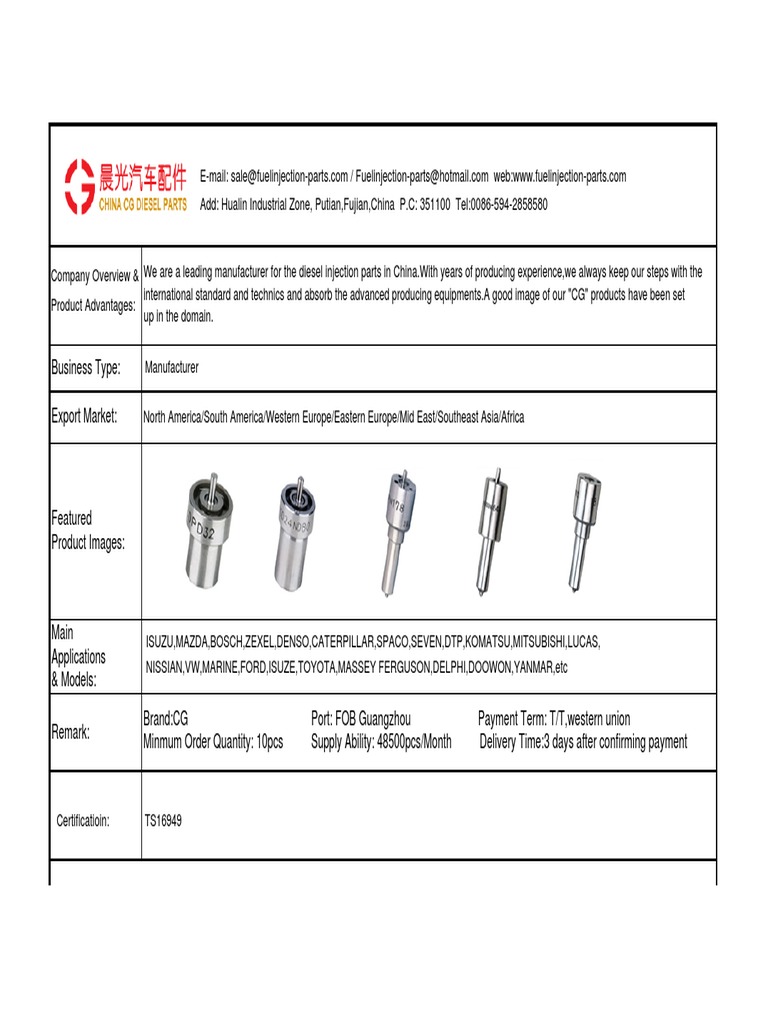 DENSO Nozzles | PDF | Fuel Injection | Vehicles