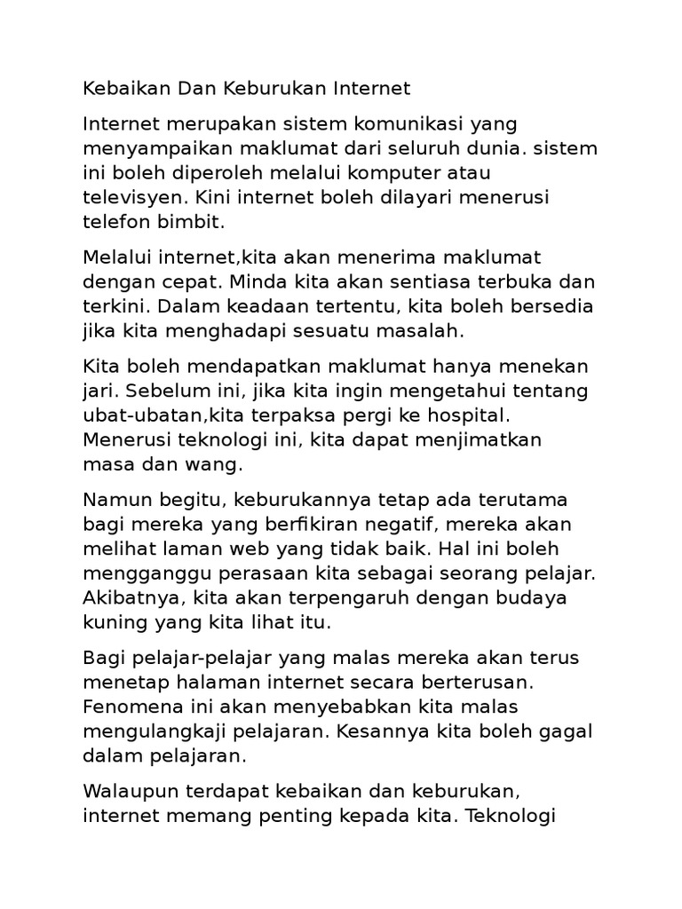 Kebaikan Dan Keburukan Internet Pdf