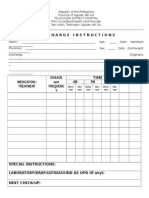 Discharge Instruction Format