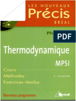 Les Nouveaux Précis Bréal Thermodynamique MPSI