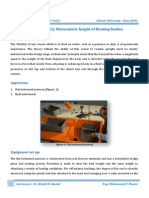 Experiment (2) : Metacentric Height of Floating Bodies: Hydraulics Lab (ECIV 3122) Islamic University - Gaza (IUG)