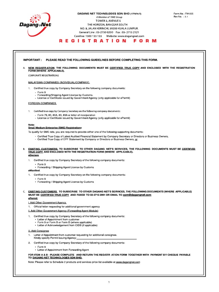 Registration Form | PDF | Electronic Data Interchange | Assignment (Law)