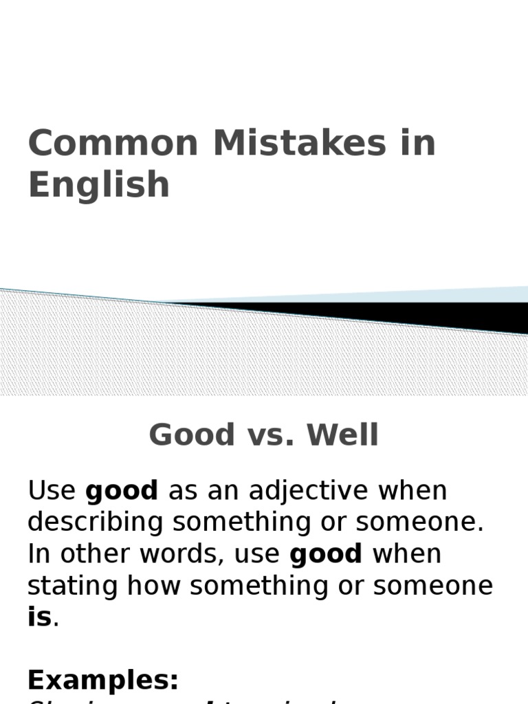 Common English Mistakes Explained | PDF | Language Arts & Discipline ...