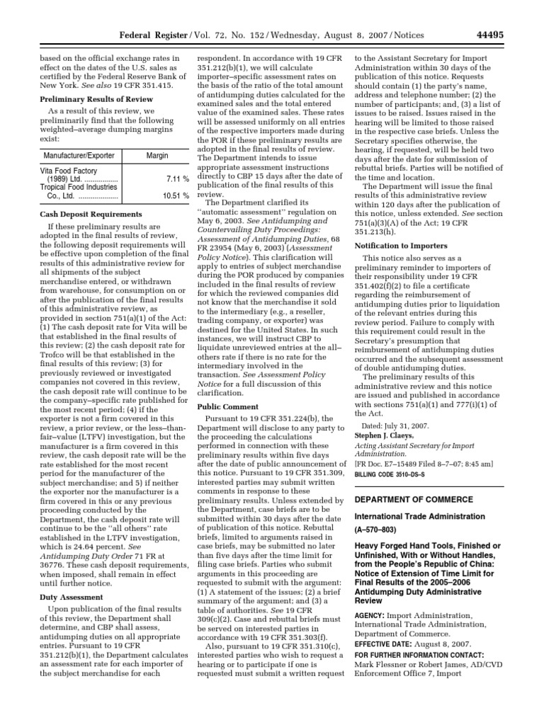 Notice Antidumping Canned Pineapple Fruit From— China PDF Dumping