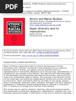 Steven Vertovec (2007) Super-Diversity and Its Implications, Ethnic and Racial Studies, 30.6, 1024-1054