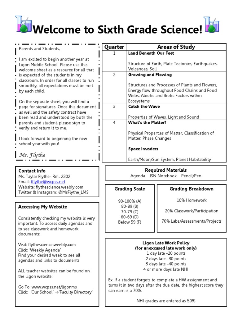 welcome to sixth grade science2015-16 | Earth | Teachers