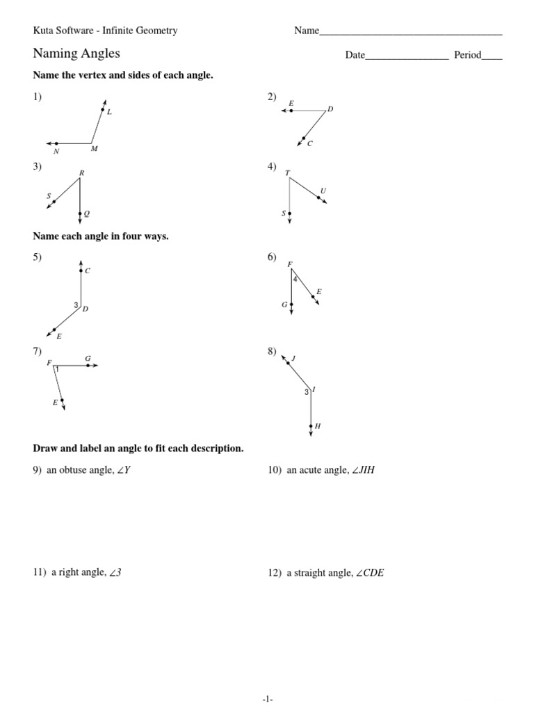 worksheet Naming Angles 2 naming angles angle euclidean plane geometry