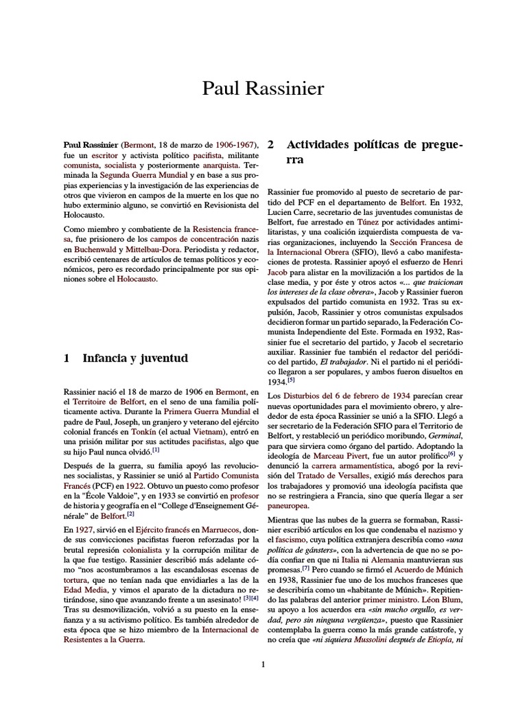 Paul Rassinier | PDF | Agitación