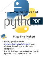 Python - Programming Basics and Strings