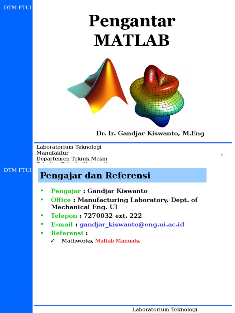 Matlab Tutorial | PDF | Metode & Bahan Ajar