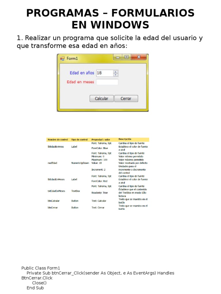 Programas de Formularios en Windows | PDF