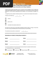 SHE Representative Nomination Form | PDF | Occupational Safety And Health