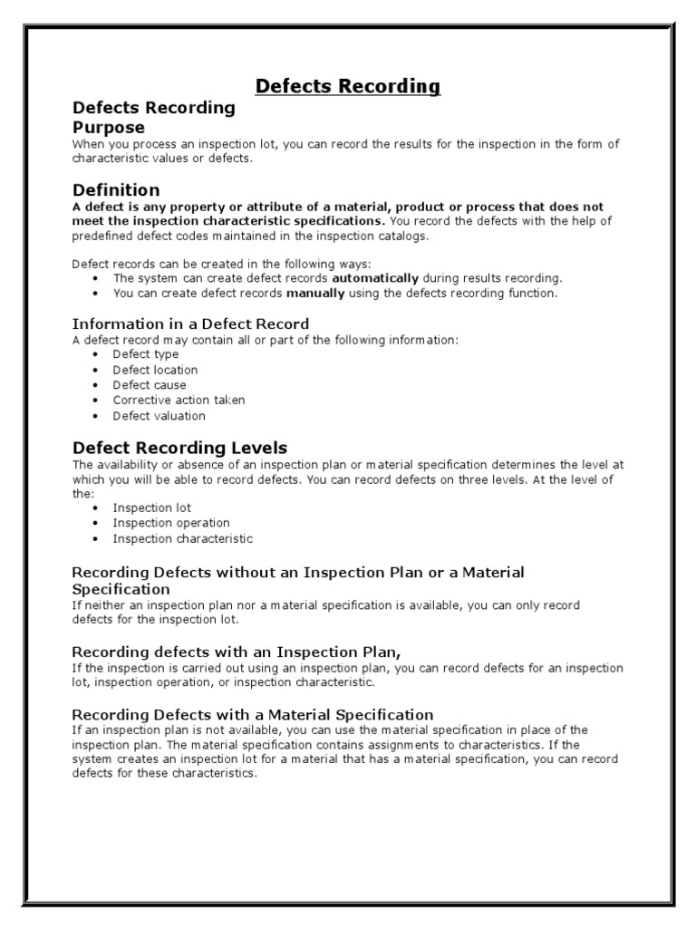 23 Defect Recording Pdf Information Technology Management Business
