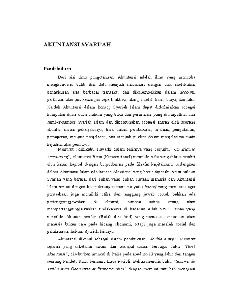 Contoh Makalah Akuntansi Syariah