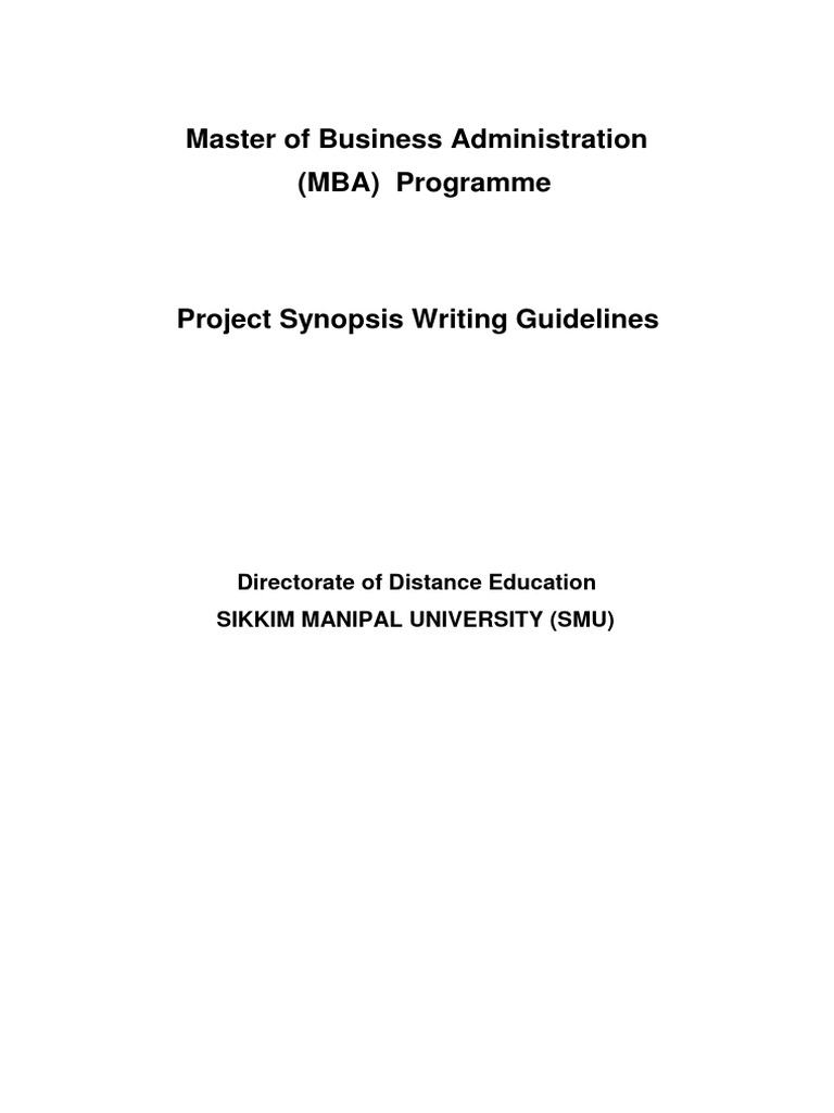 Project Synopsis Guidelines | PDF | Business