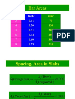 Bar Area and Spacing Chart for Slabs and Beams