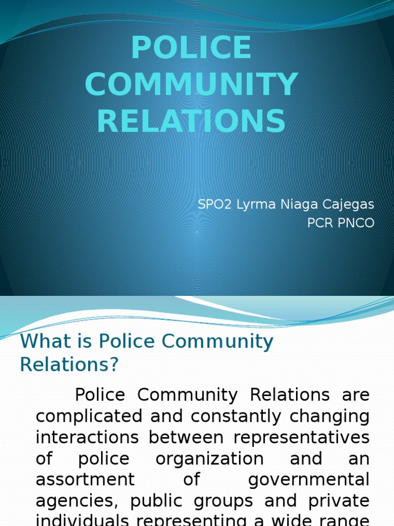 Police Community Relations Crime Prevention Community Policing