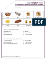 Food and Restaurants - Answers 0