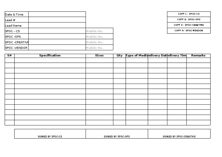 Form Production Details and Contacts | PDF