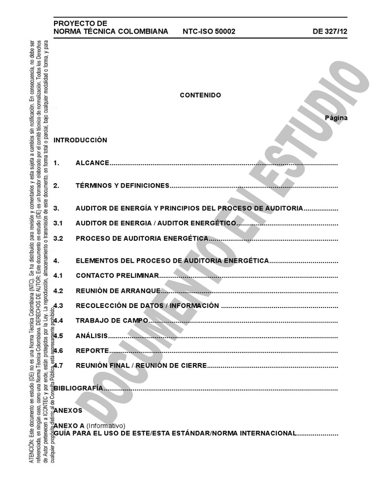 NTC-ISO 50002: Auditoría Energética | PDF | Gestión energética ...