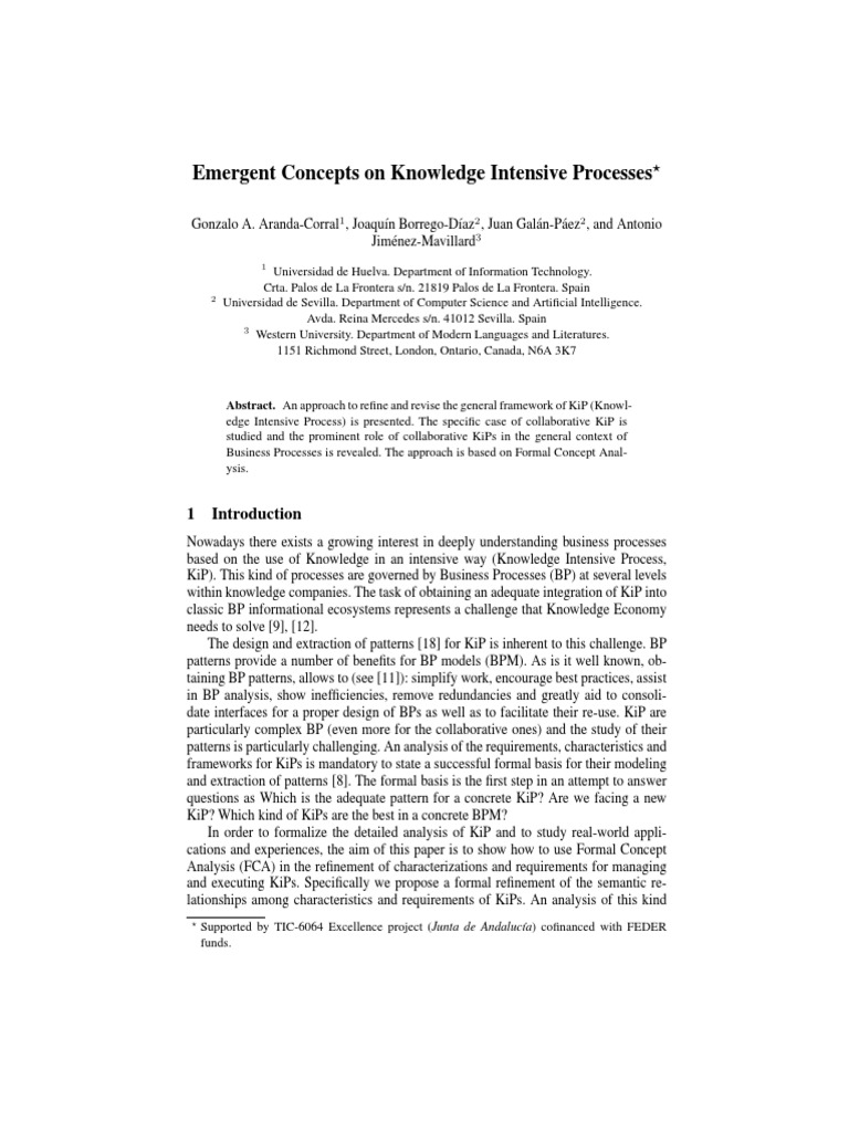 Emergent Concepts On Knowledge Intensive Processes | PDF | Business ...