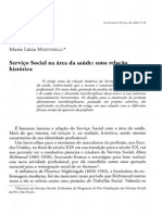 Servi o Social Na Area Da Saude: Uma Rela Ao Historica. Martinelli