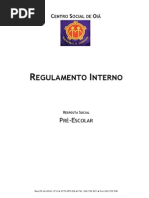 Regulamento Interno Pré-Escolar