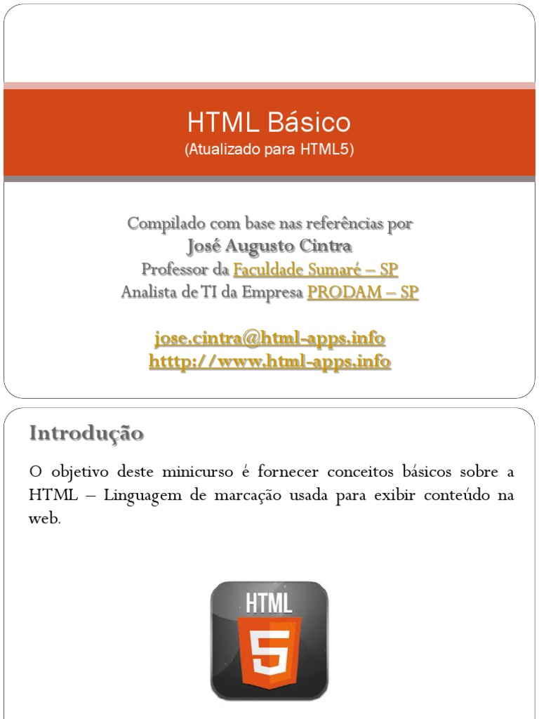 Introdução à HTML Básico: Estrutura, Elementos e Conceitos Fundamentais ...