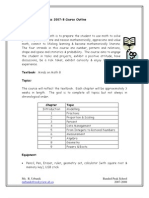 Grade 8 Mathematics Course Outline