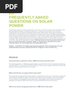 Frequently Asked Questions On Solar Power