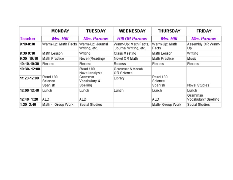 Schedule | PDF