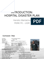 Hospital Disaster Plan: Hendro Wartatmo PKMK FK - Ugm