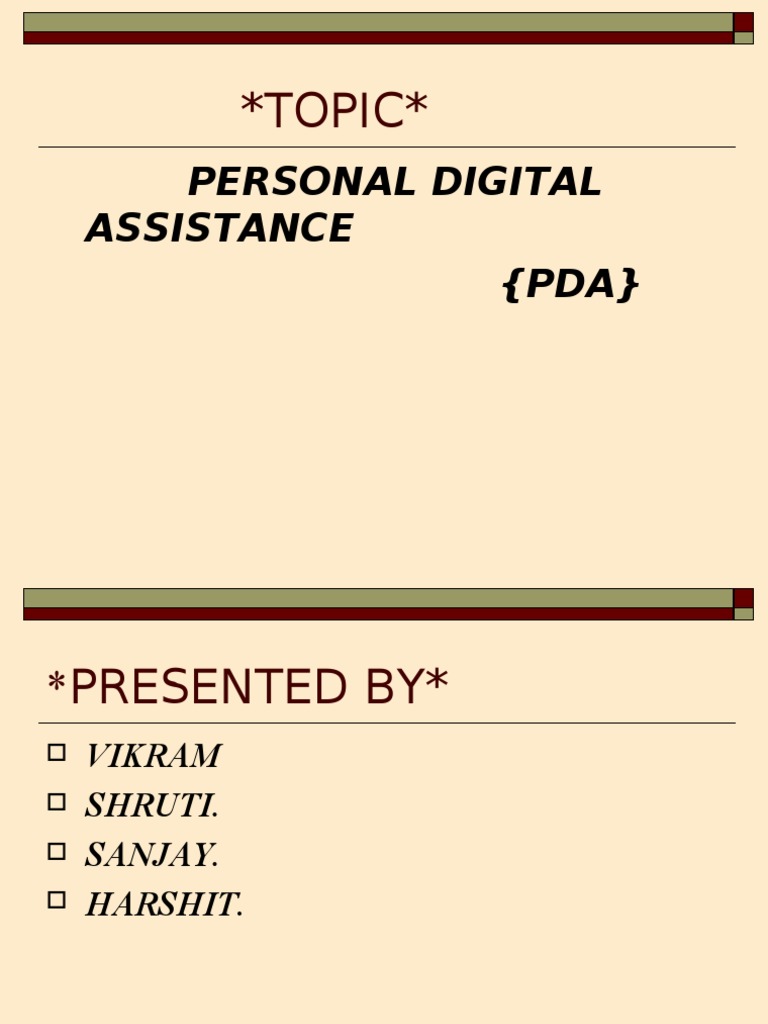 Overview of Personal Digital Assistants | PDF | Personal Digital ...