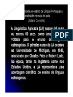 Linguistica Aplicada Ao Ensino Da Lingua Materna e Lingua Inglesa PDF