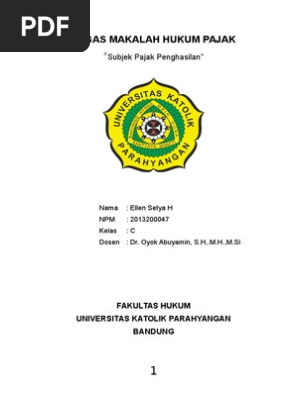 Tugas Makalah Hukum Pajak