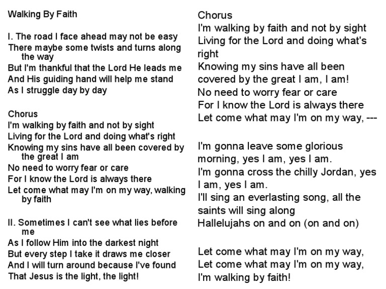 Walking by Faith Lyrics Religion And Belief Free 30day Trial Scribd