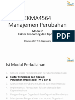 Yogaswara - EKMA4564 Manajemen Perubahan - Modul 2 Faktor Pendorong Dan Tipologi PDF