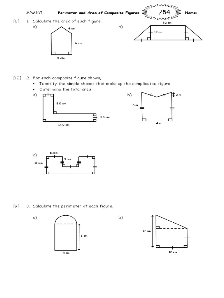 Composite Circle Area Elementary Geometry