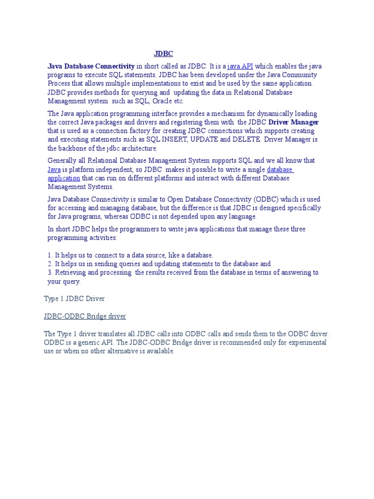 An In-Depth Guide to Java Database Connectivity (JDBC) | PDF ...