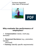 Performance Appraisal: The Achilles Heel of Personnel?