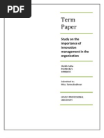 Download Importance Of Innovation Management in Organizations by sheikhtalha SN27711762 doc pdf