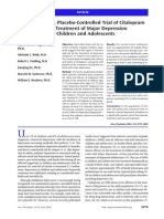 A Randomized, Placebo-Controlled Trial of Citalopram For The Treatment of Major Depression in Children and Adolescents