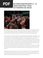 TEOLOGIA DA DESCONSTRUÇÃO 4 – O DEUS QUE DESCONSTRÓI TODA EXPECTATIVA HUMANA DE DEUS!