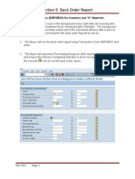 Section 9: Back Order Report: A. Backorder Process (ZMPOBCK) For Inventory and "K" Materials