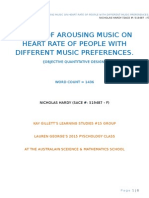 Nic Hardy - Report - How Does Music Preference Affect Heart Rate When Listening To Arousing Music