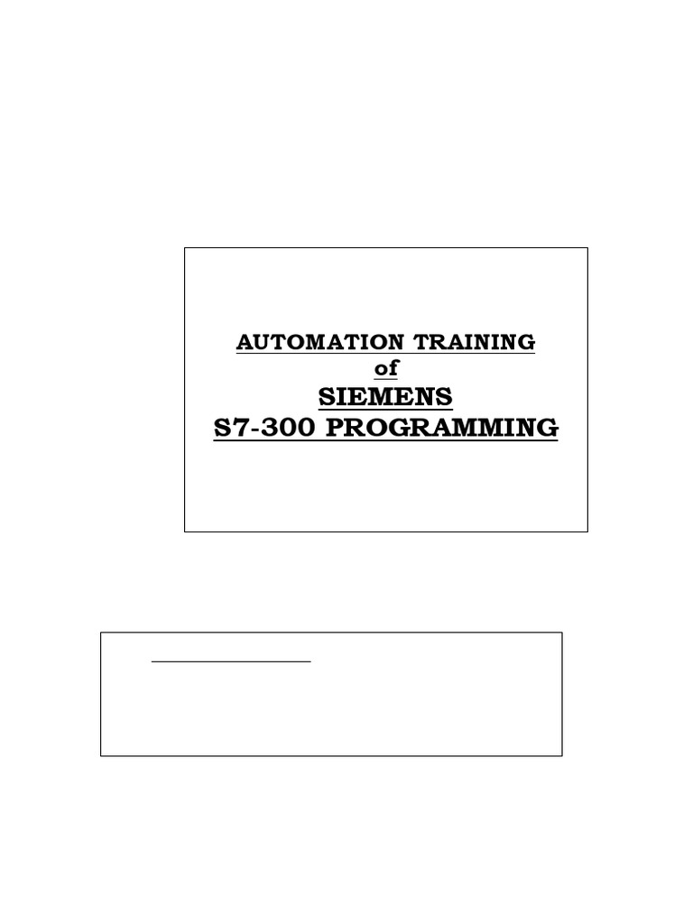 Siemens S7-300 Programming Training | PDF | Data Type | Programmable ...